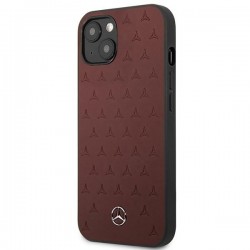 Mercedes MEHCP13SPSQRE iPhone 13 mini 5,4" czerwony/red hardcase Leather Stars Pattern|mobilo.lv