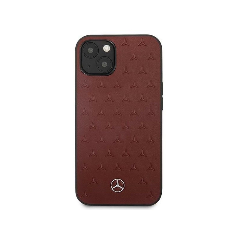 Mercedes MEHCP13SPSQRE iPhone 13 mini 5,4" czerwony/red hardcase Leather Stars Pattern | mobilo.lv