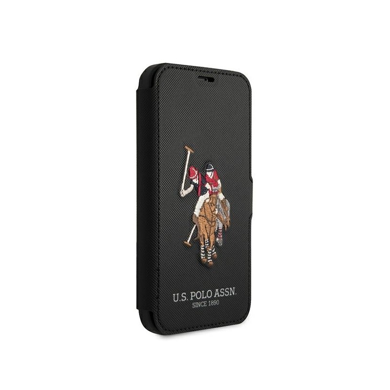 US Polo USFLBKP12MPUGFLBK iPhone 12/12 Pro 6,1" czarny/black book Polo Embroidery Collection | mobilo.lv