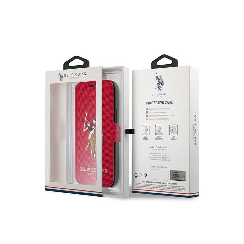 US Polo USFLBKP12SPUGFLRE iPhone 12 mini 5,4" czerwony/red book Polo Embroidery Collection|mobilo.lv
