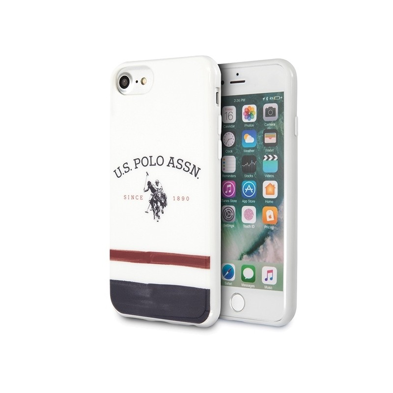 US Polo USHCI8PCSTRB iPhone 7/8/SE 2020 / SE 2022 biały/white Tricolor Pattern Collection|mobilo.lv