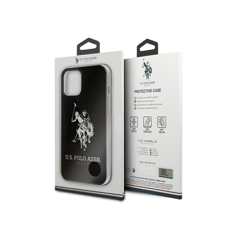 US Polo USHCP12LTPUHRBK iPhone 12 Pro Max 6,7" czarny/black Shiny Big Logo | mobilo.lv