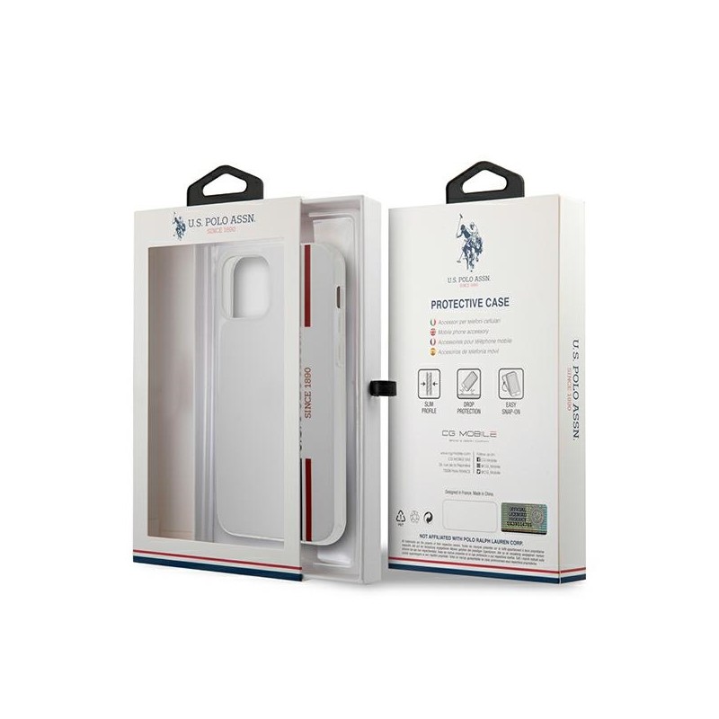 US Polo USHCP12MPCUSSWH iPhone 12/12 Pro 6,1" biały/white Tricolor Collection | mobilo.lv