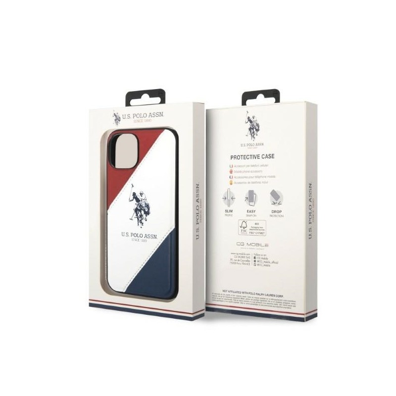 US Polo USHCP14MPSO3 iPhone 14 Plus 6.7" white/white Tricolor Embossed | mobilo.lv