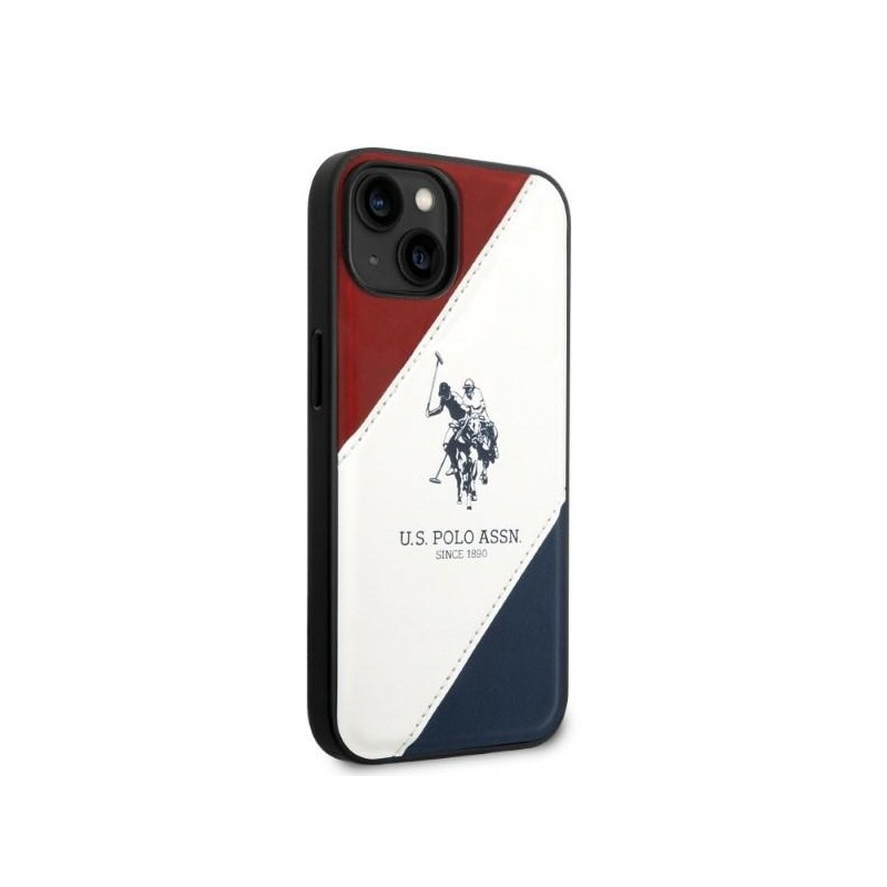 US Polo USHCP14SPSO3 iPhone 14 6.1" white/white Tricolor Embossed | mobilo.lv
