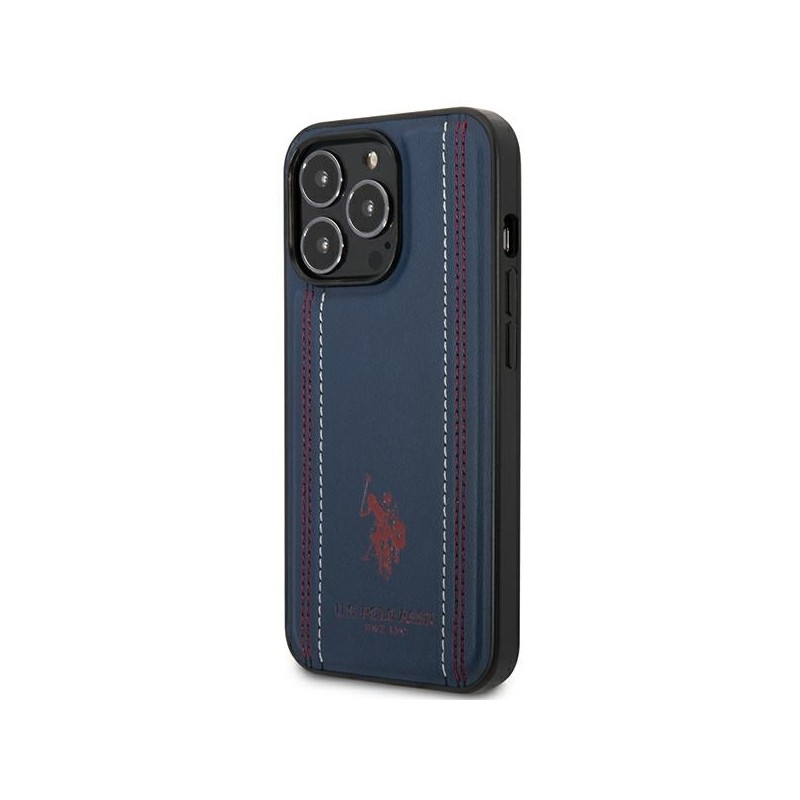 US Polo USHCP14XPFAV iPhone 14 Pro Max 6.7" navy/navy blue Leather Stitch|mobilo.lv