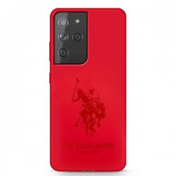 US Polo USHCS21LSLHRTRE S21 Ultra G998 czerwony/red Silicone On Tone | mobilo.lv