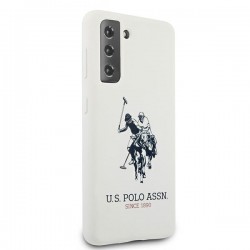 US Polo USHCS21MSLHRWH S21+ G996 biały/white Silicone Logo | mobilo.lv