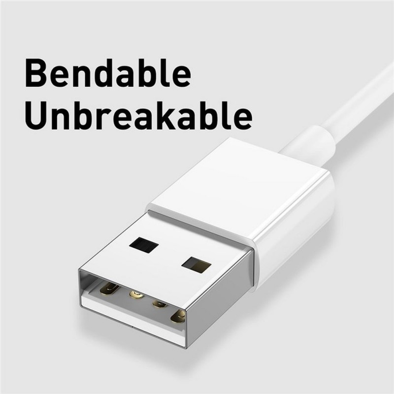 Universal cable 3in1 USB A to Micro USB / Lightning / Type C 3,5A Balts