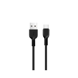 Universal cable USB A to Type C 2,4A X20 2 m Melns