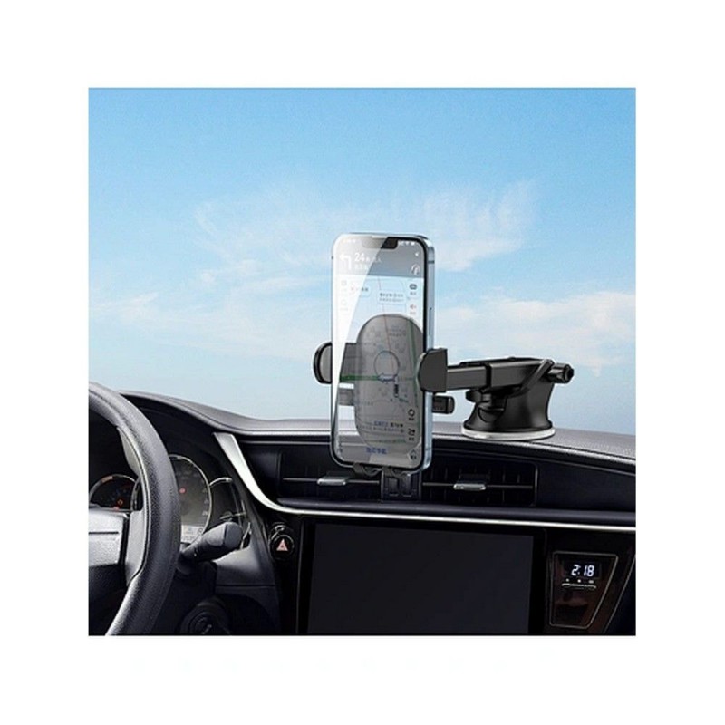 Universal Car Holder CH013 with Suction Cup Melns|mobilo.lv