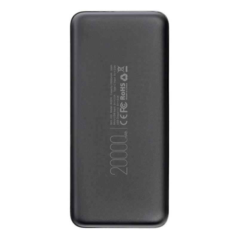 Universal Power Bank 20000mah Melns