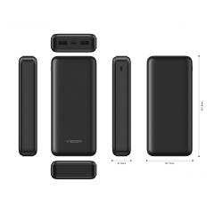 Universal Power Bank 20000mah Melns