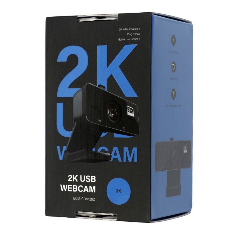 Universal Webcam 2K 2560*1440/25fps ECM-CDV126D Melns | mobilo.lv