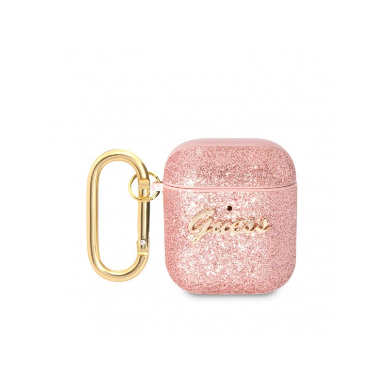 Bezvadu austiņu apvalks Apple Glitter Flakes Pink