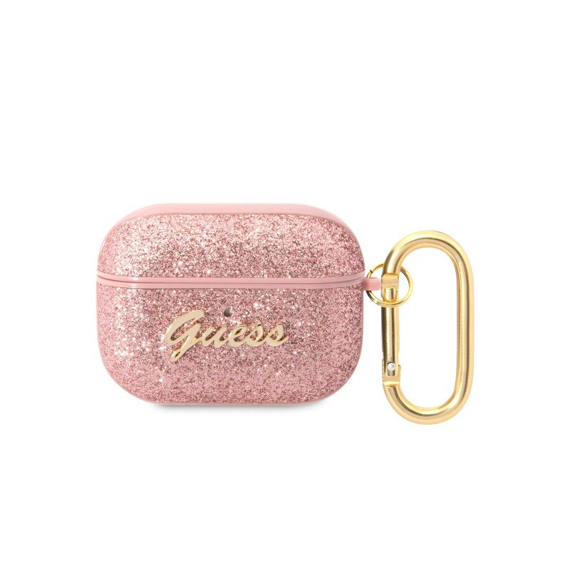 Bezvadu austiņu apvalks Apple Glitter Flakes Pink, With Design