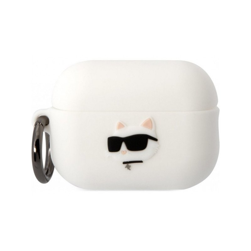 Bezvadu austiņu apvalks Apple 3D Logo NFT Choupette Head KLAP2RUNCHH White, With Design