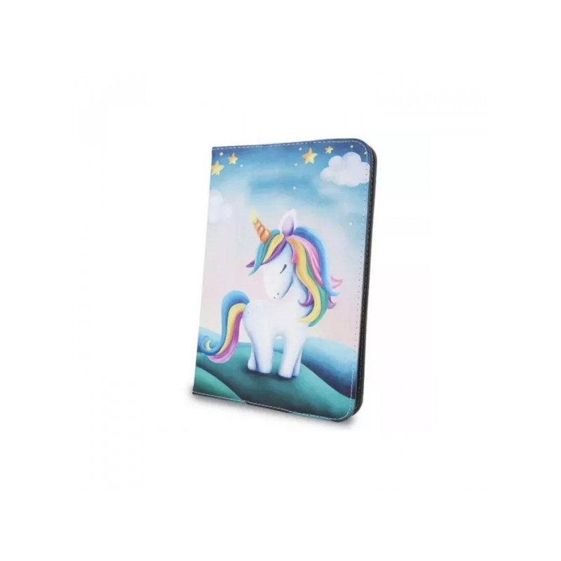 Planšetdatora universālais maciņš Unicorn Pink, Mixed/clear, With Design