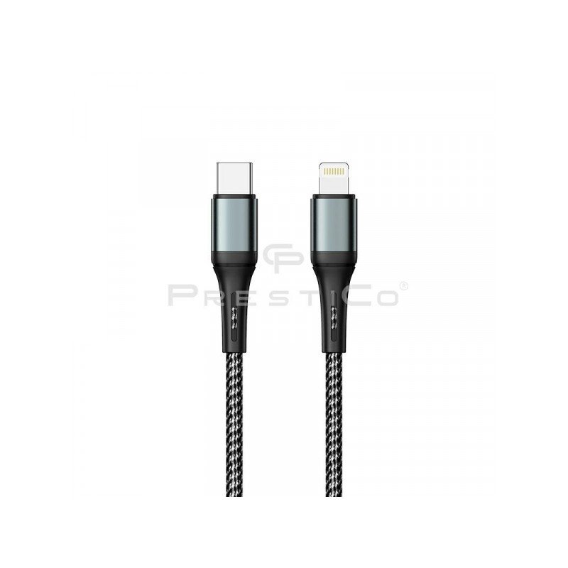 Kabelis T10 Type-C to Lightning Black