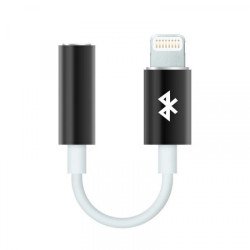 Audio kabeļa pārveidotājs Adapter 11cm 3,5mm to Lightning Black