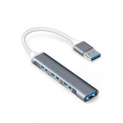 Kabeļa pārveidotājs Adapter HUB 3xUSB-A 2.0 & 1xUSB-A 3.0 to USB-A Silver