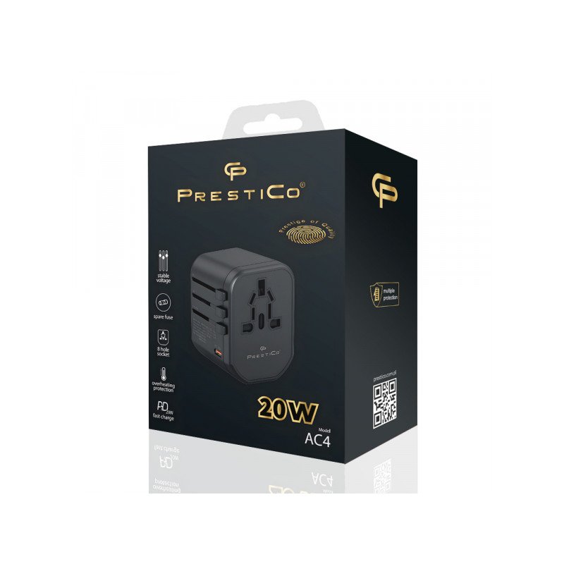 Strāvas adapteris TRAVEL ADAPTER PD 20W Black