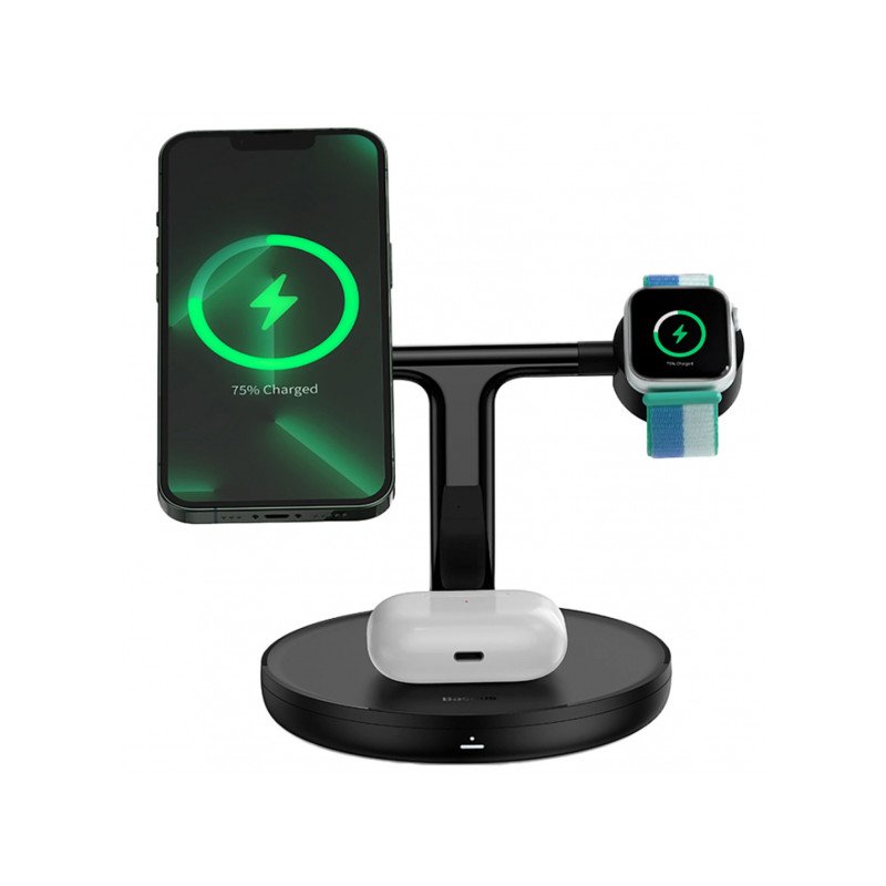 Bezvadu lādētājs Inductive charger compatible with MagSafe Black