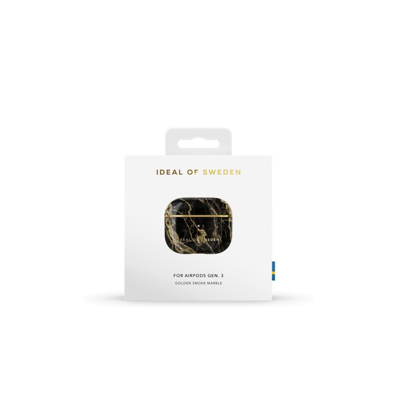 Bezvadu austiņu apvalks Apple Golden Smoke Marble Black, Gold, With Design