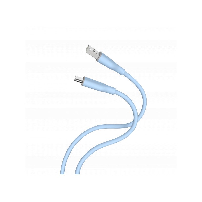 Kabelis Unravel Silicon USB-A to Type-C Blue