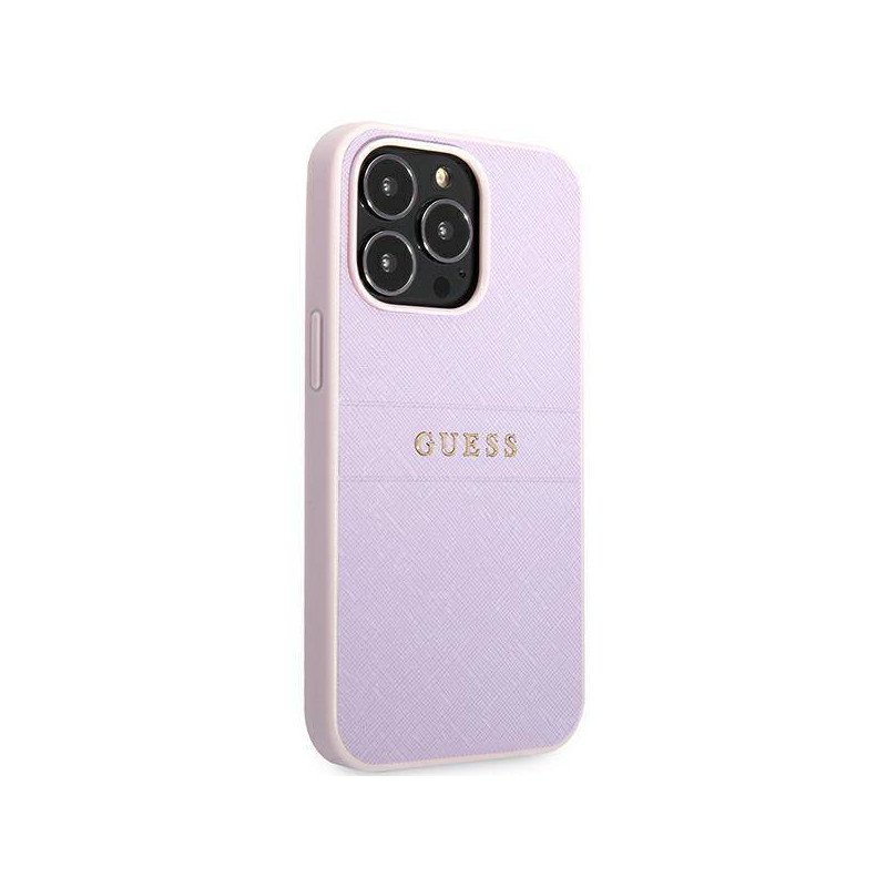Viedtālruņa aizmugurējais vāciņš Apple iPhone 13 Pro Max Saffiano GUHCP13XPSASBPU Purple, With Design