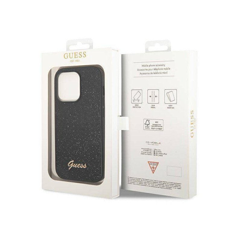 Viedtālruņa aizmugurējais vāciņš Apple iPhone 14 Plus Glitter Flakes Black, With Design