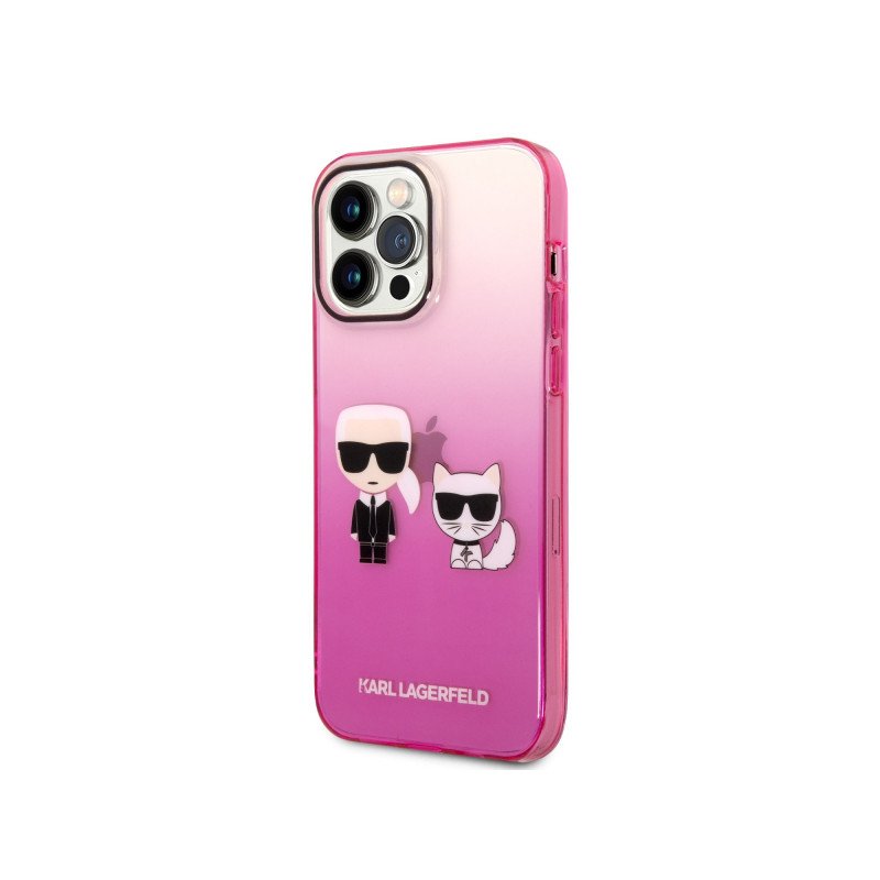 Viedtālruņa aizmugurējais vāciņš Apple iPhone 14 Pro Max Karl and Choupette 3D Pink