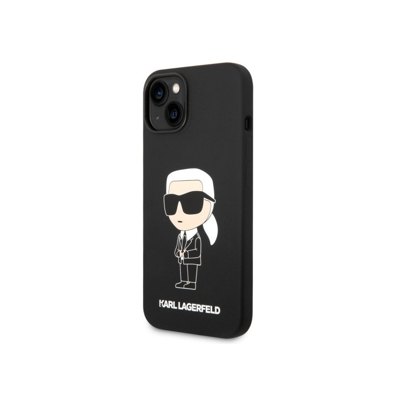 Viedtālruņa aizmugurējais vāciņš Apple iPhone 14 Silicone Ikonik Black