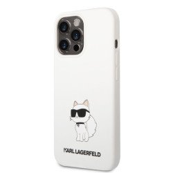 Viedtālruņa aizmugurējais vāciņš Apple iPhone 14 Pro Silicone Choupette White
