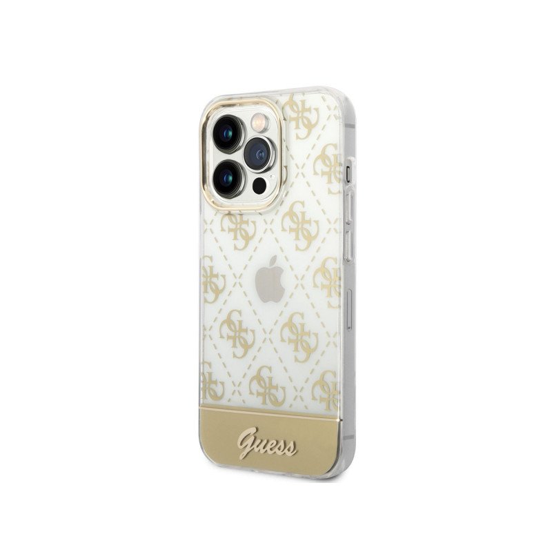 Viedtālruņa aizmugurējais vāciņš Apple iPhone 14 Pro Peony Glitter GUHCP14LHG4MHG Transparent, With Design
