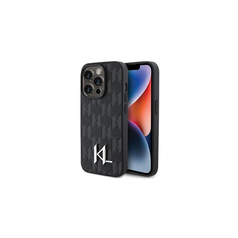 Viedtālruņa aizmugurējais vāciņš Apple iPhone 15 Pro Max Leather Monogram Black