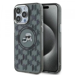 Viedtālruņa aizmugurējais vāciņš Apple iPhone 15 Pro Monogram Mag Grey, Transparent