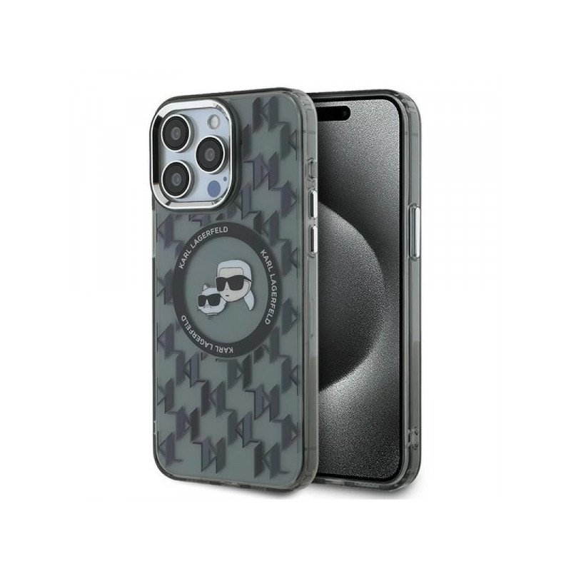 Viedtālruņa aizmugurējais vāciņš Apple iPhone 15 Pro Monogram Mag Grey, Transparent