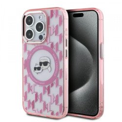 Viedtālruņa aizmugurējais vāciņš Apple iPhone 15 Pro Monogram Mag Pink, Transparent