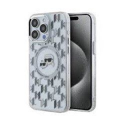 Viedtālruņa aizmugurējais vāciņš Apple iPhone 15 Pro Monogram Mag Transparent, White