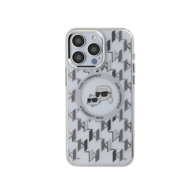 Viedtālruņa aizmugurējais vāciņš Apple iPhone 15 Pro Max Monogram Mag Black, Transparent