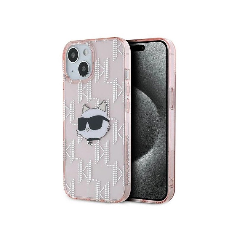 Viedtālruņa aizmugurējais vāciņš Apple iPhone 14 Pro Max Monogram Choupette Head Pink