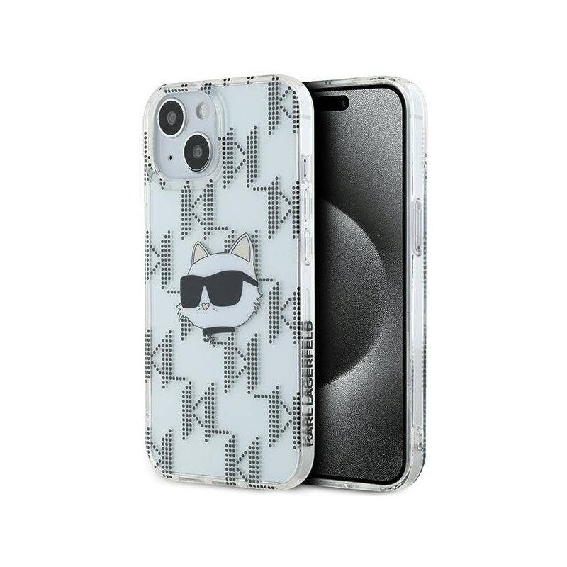 Viedtālruņa aizmugurējais vāciņš Apple iPhone 15 Pro Monogram Choupette Head Transparent