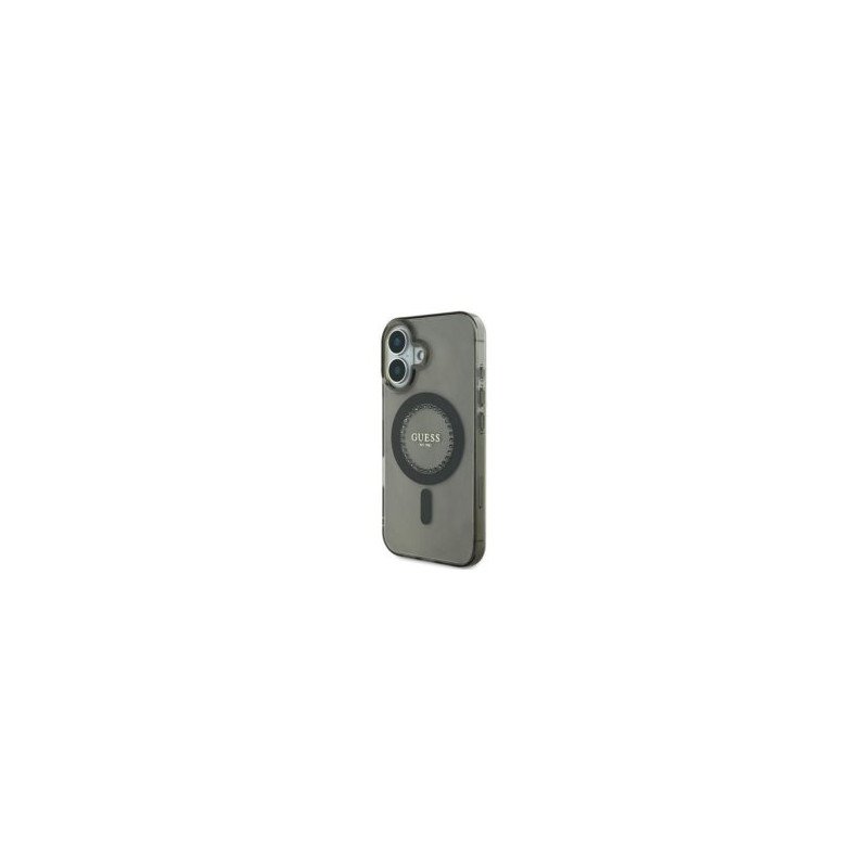 Viedtālruņa aizmugurējais vāciņš Apple iPhone 16 Pro Rhinestones MagSafe Black, Transparent