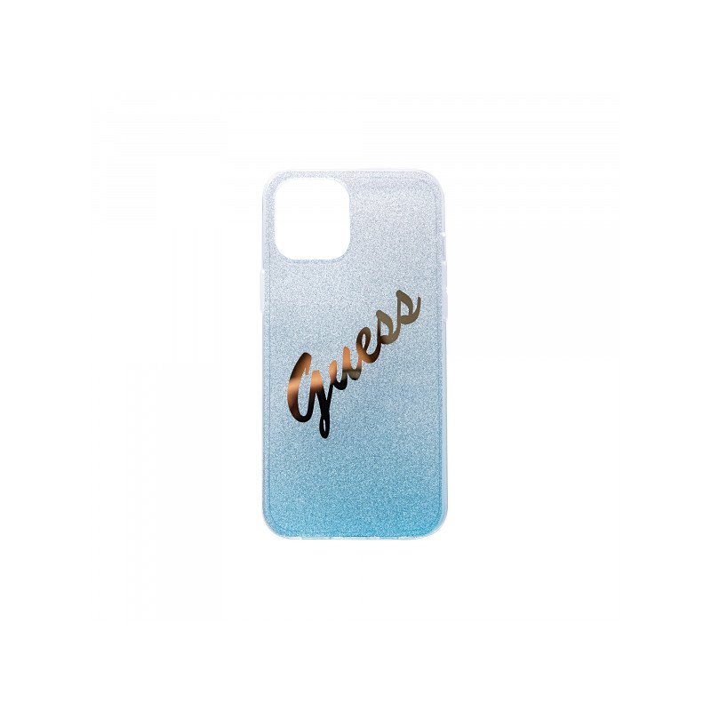 Viedtālruņa aizmugurējais vāciņš Apple iPhone 12 Pro Max Glitter Gradient Script GUHCP12LPCUGLSBL Blue, Silver