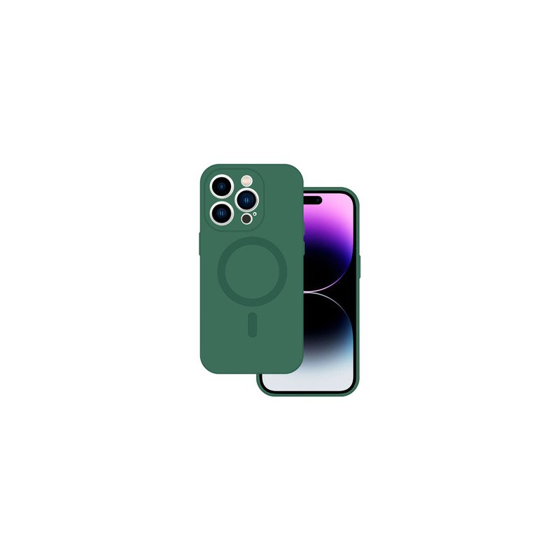 Viedtālruņa aizmugurējais vāciņš Apple iPhone 13 MagSilicone Green