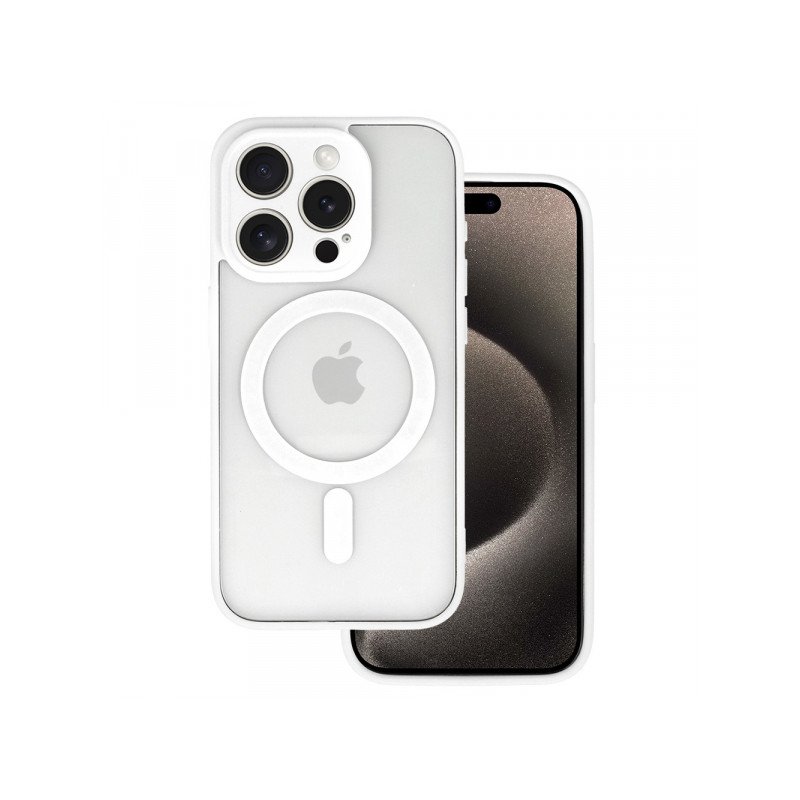 Viedtālruņa aizmugurējais vāciņš Apple iPhone 11 Acrylic Color Magsafe Transparent, White