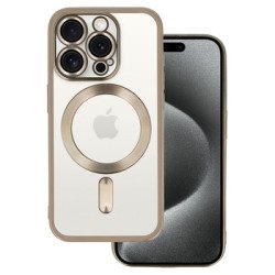 Viedtālruņa aizmugurējais vāciņš Apple iPhone 15 Pro Metallic Magsafe case Dark Gold, Transparent