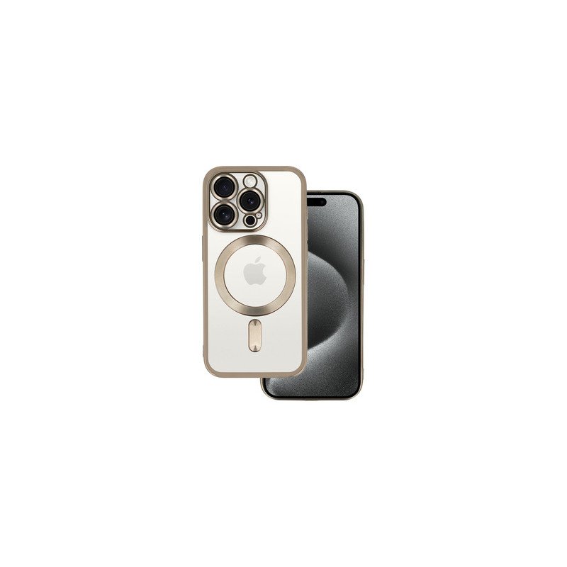 Viedtālruņa aizmugurējais vāciņš Apple iPhone 15 Pro Metallic Magsafe case Dark Gold, Transparent