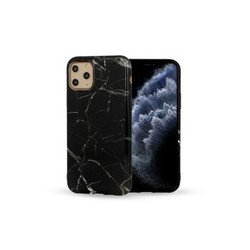 Viedtālruņa aizmugurējais vāciņš Huawei P30 Lite Marble Silicone Design 6 Black, With Design